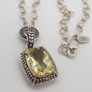 Lenox GREEN Peridot .925 Silver pendant with chain.